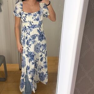 Floral Blue and White Women's Dress